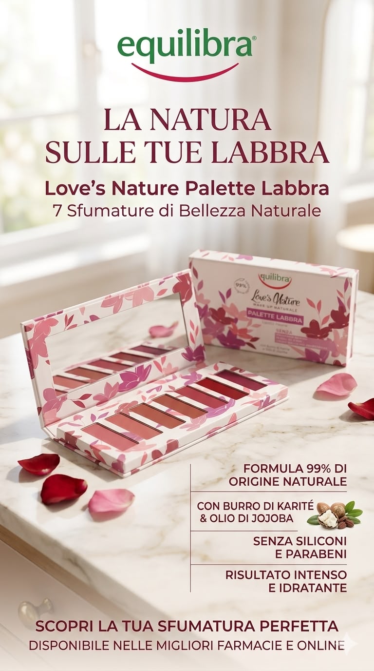 Equilibra Love’s Nature Palette Labbra – 7 Sfumature Naturali